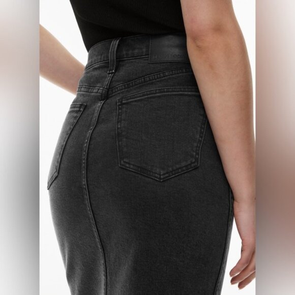 DENIM FORUM ARITZIA 90s Halle Skirt Midi Denim Black Size 29 - Picture 11 of 13